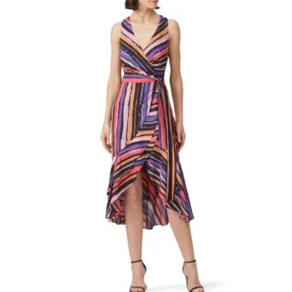 Great Jones Sleeveless Stripe Wrap Dress in Vibrant Orchid Size Medium - Picture 1 of 10